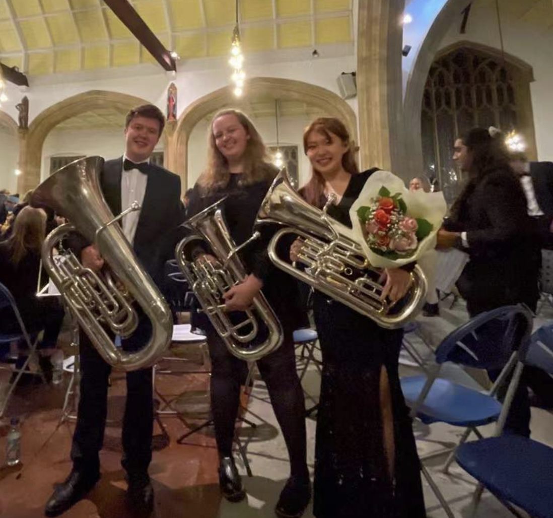 Brass musicians after a concert