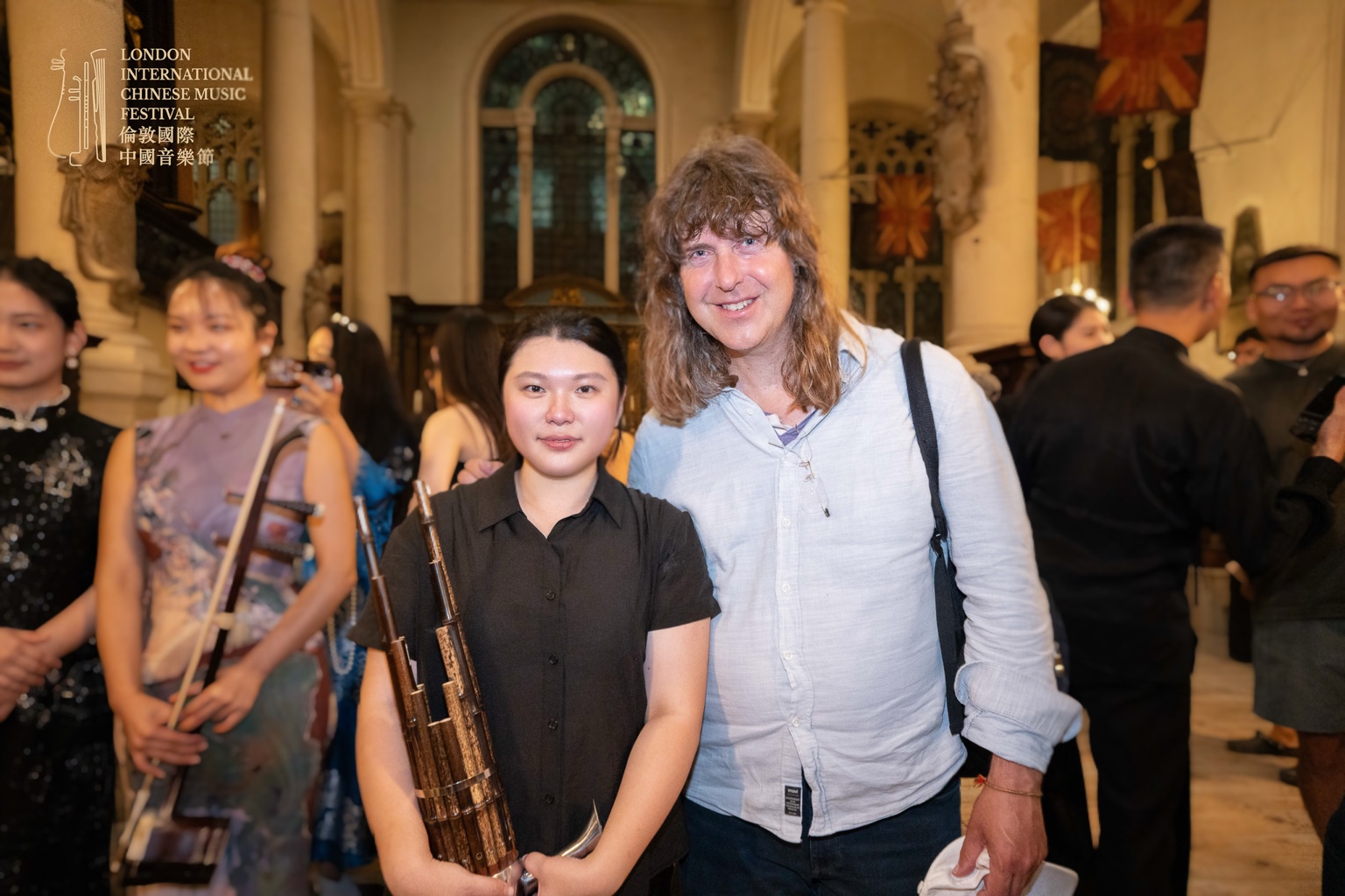 With Michael Ellison, composer of Curve (弯曲) and Professor of Composition at the University of Bristol, after the 27 August concert