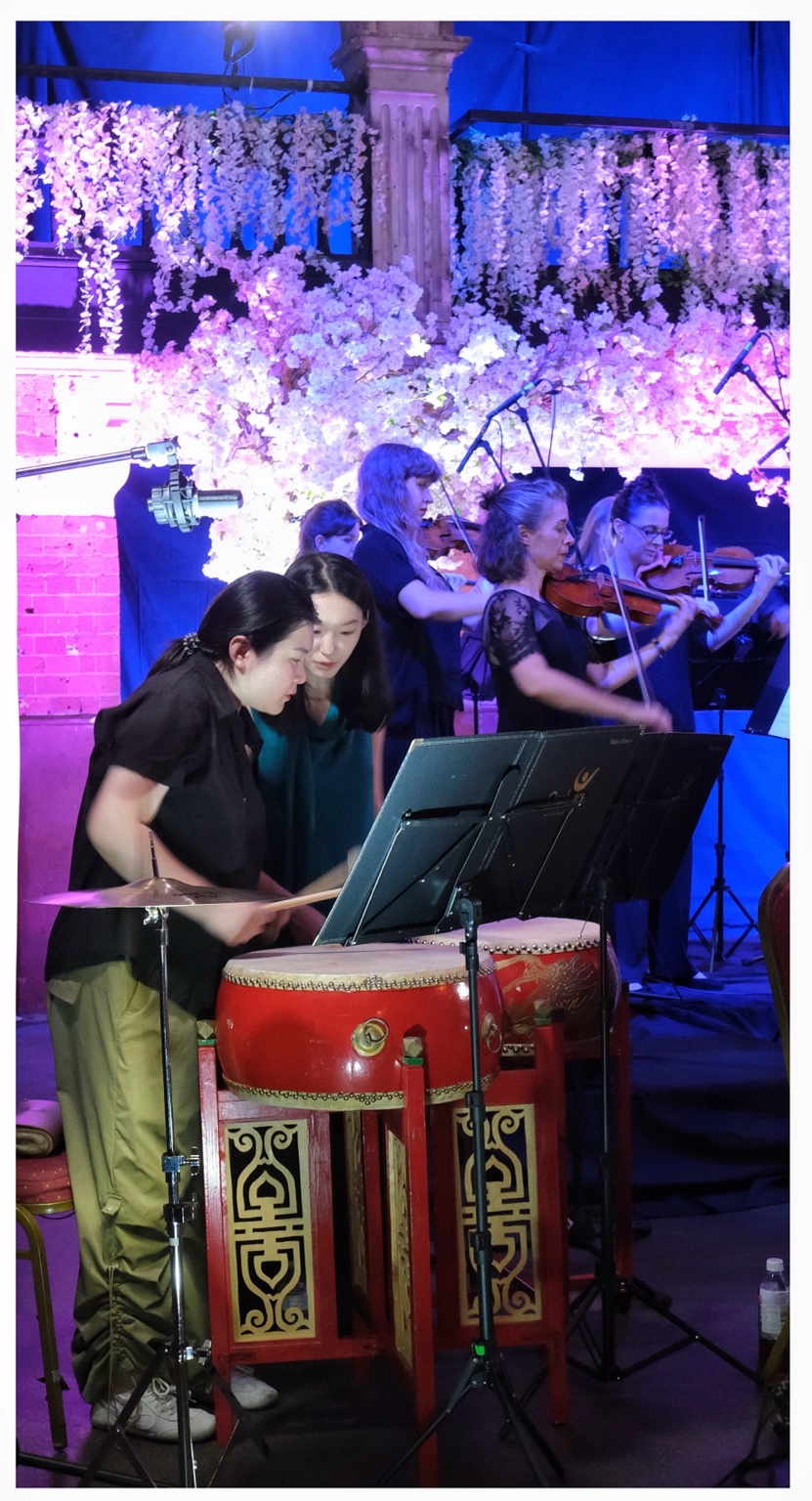 Percussion during the recording session