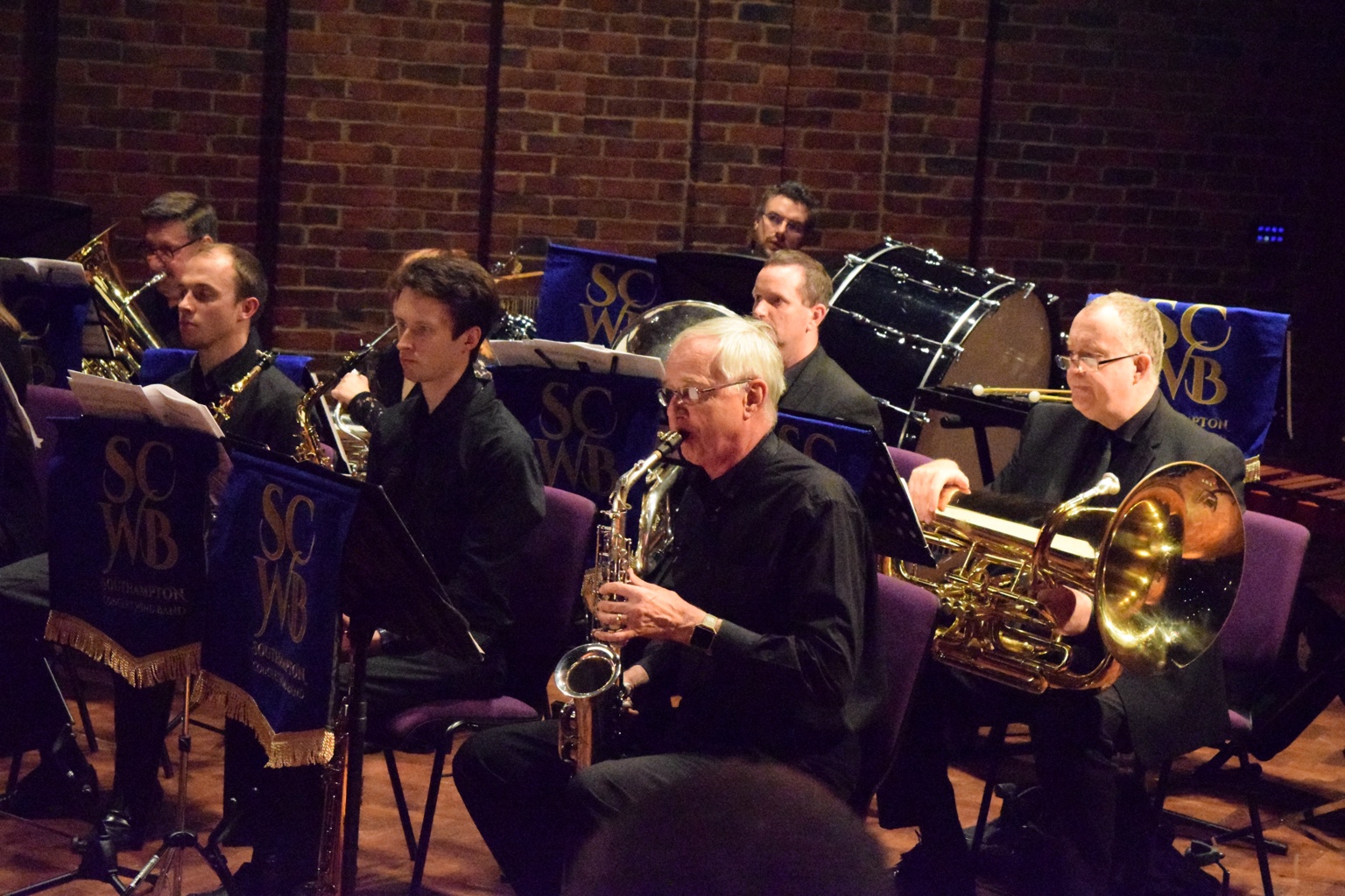 Brass section during the guest trombone concert